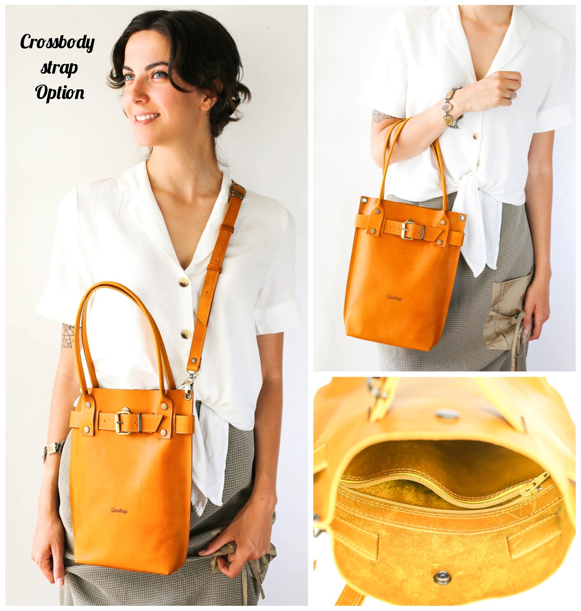 トートバッグ SELF PORTRAIT 'Yellow leather bag' handbag Yellow Leather Bag – self-portrait