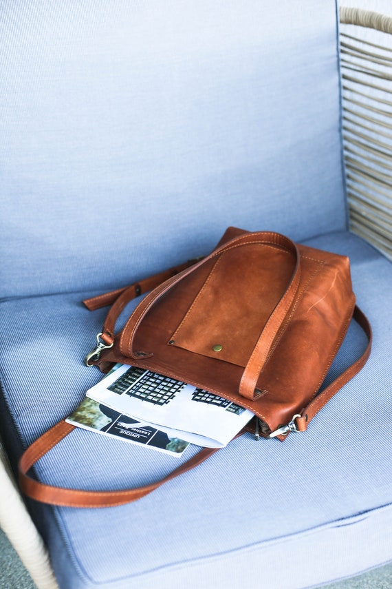 Brown leather tote bag with zipper hotsell