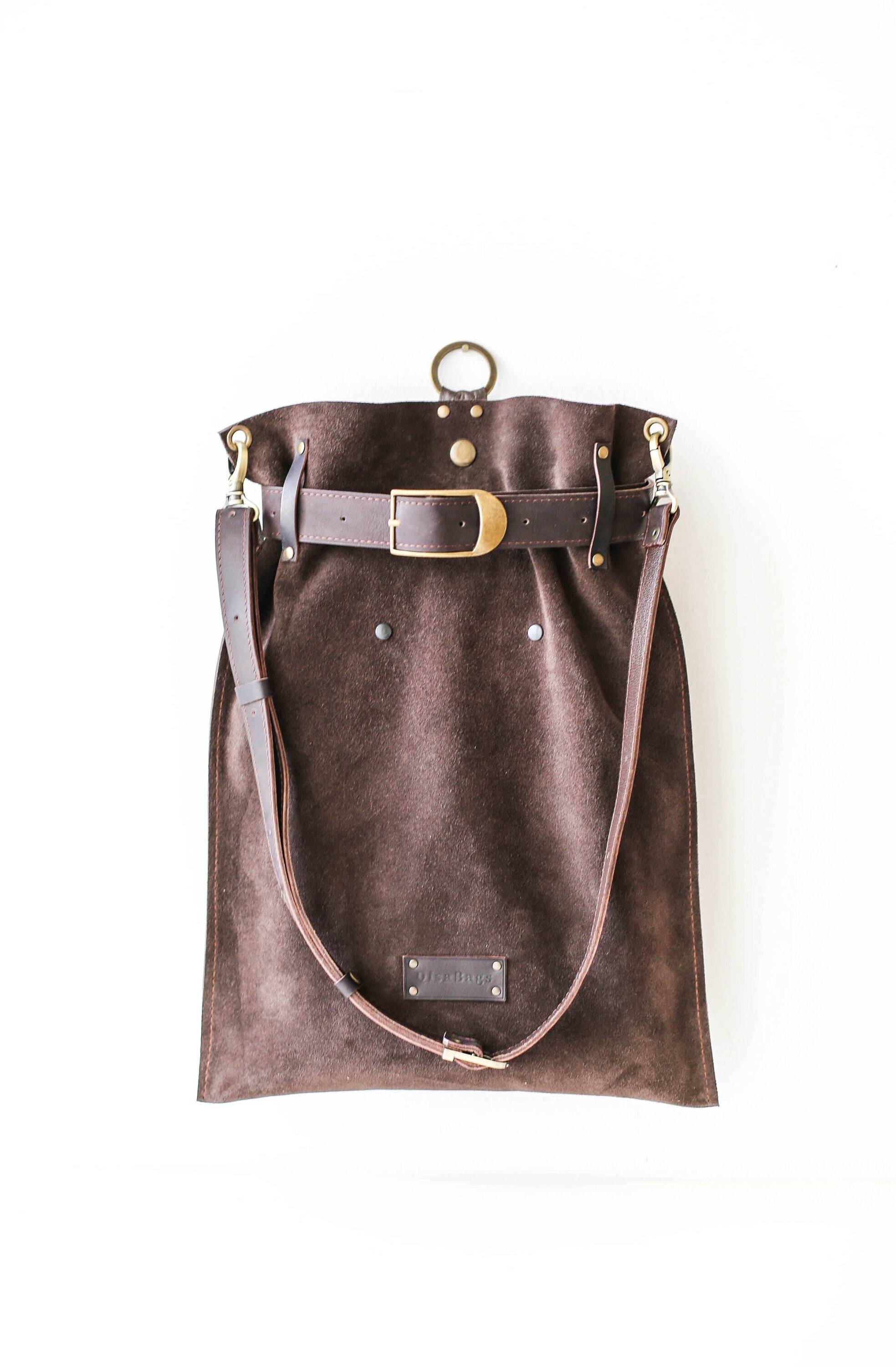 Suede Bag, Brown Leather Backpack, Large Suede Backpack