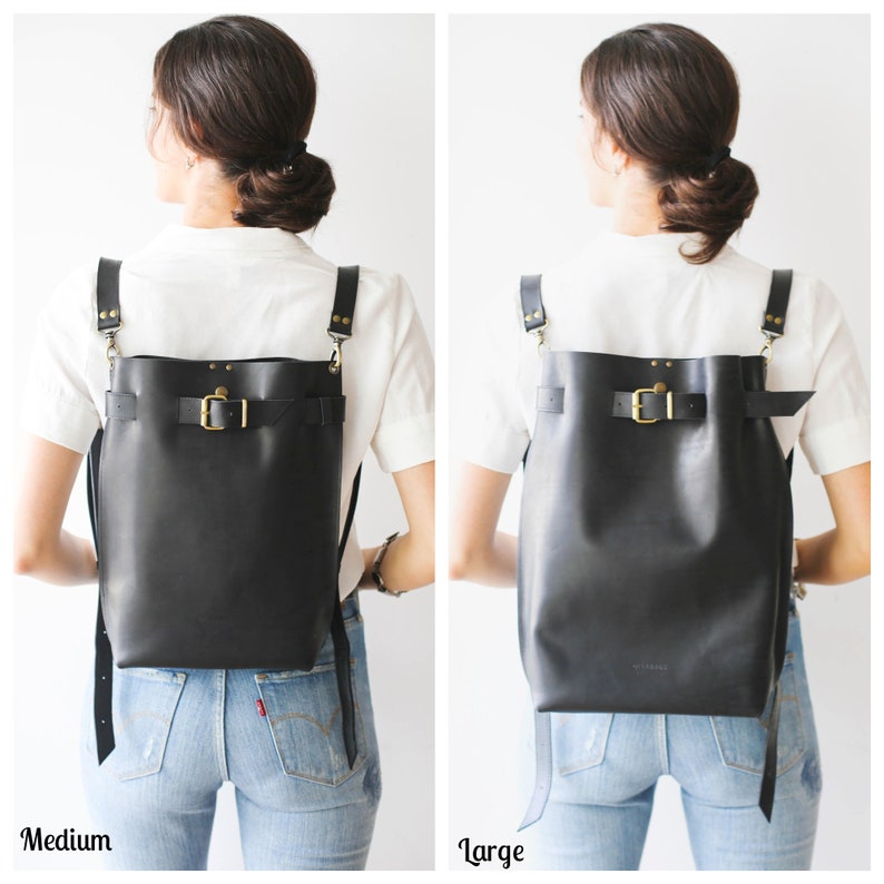 Convertible Leather Backpack Purse for women