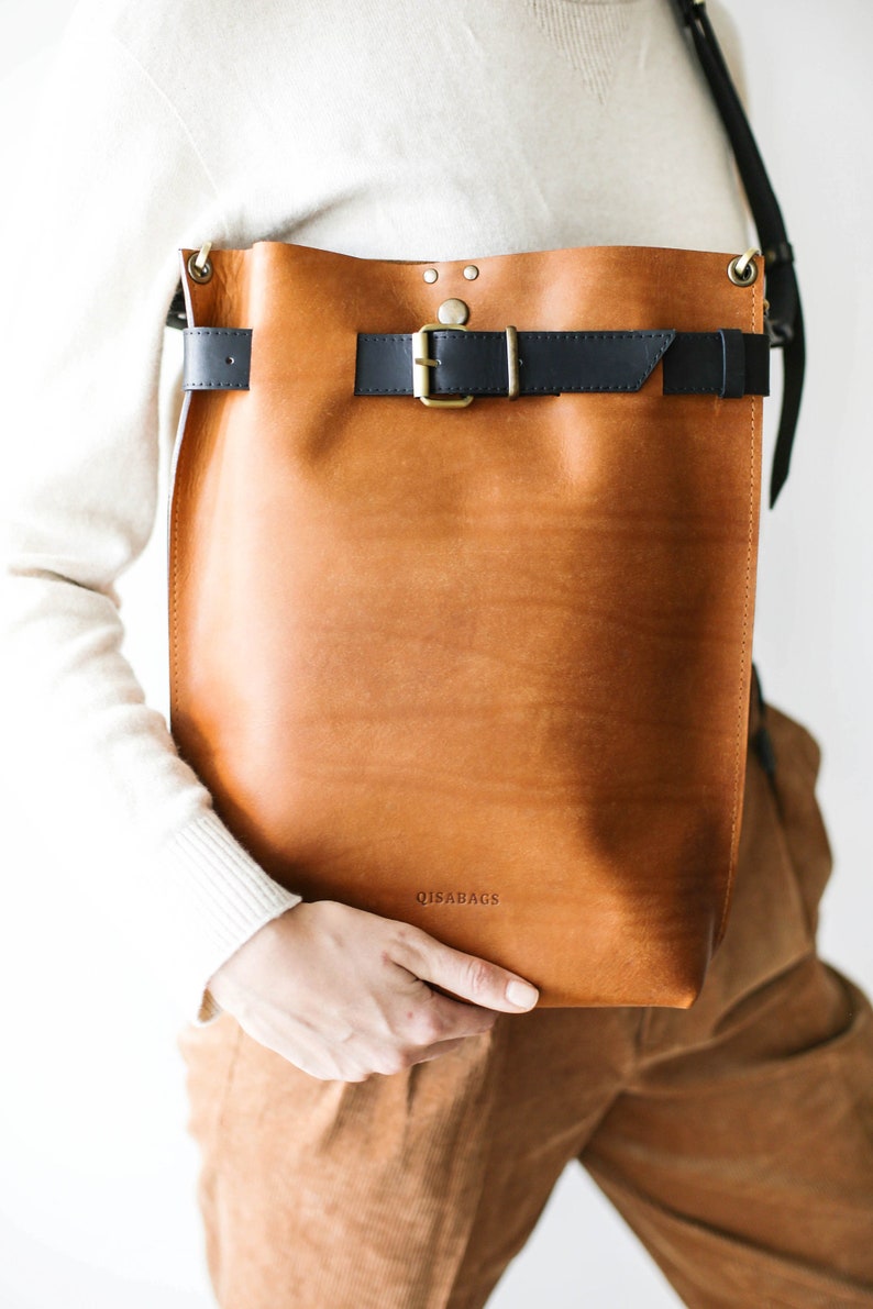 Leather Handbags, Leather Crossbody Bag, Leather Bags, Convertible Backpack, Brown Bag, Minimal Style image 6