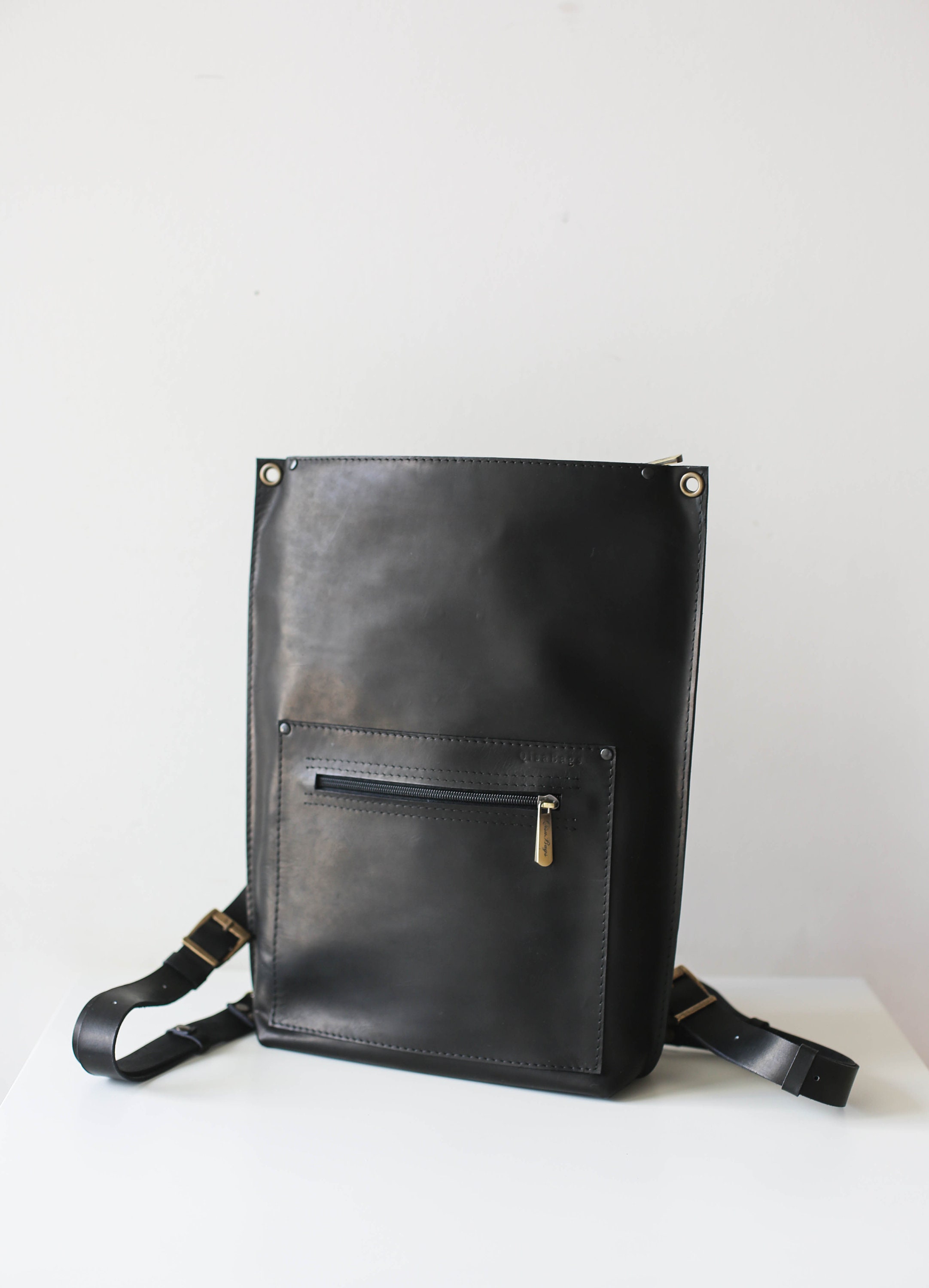 Leather Backpack Women, Slim Leather Backpack Purse With