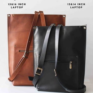 Leather Laptop Backpack purse for work