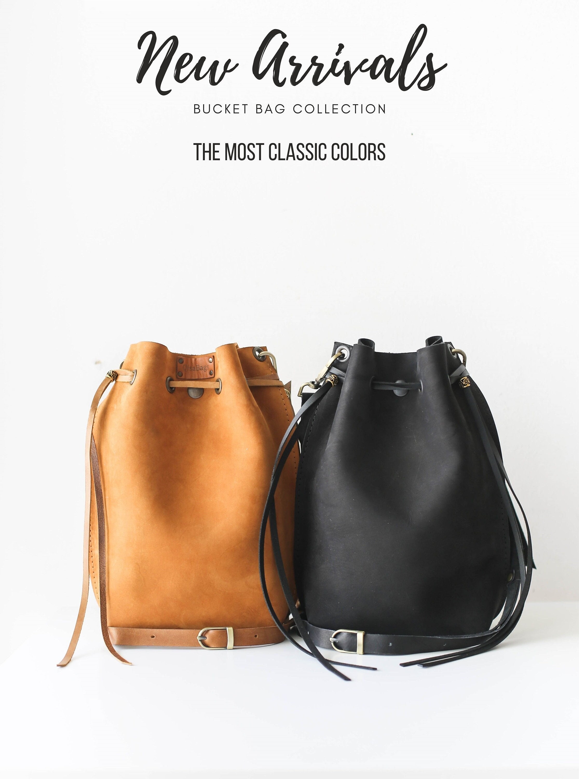 Leather Bucket Bag, Small Leather Bag, Leather Crossbody Bag