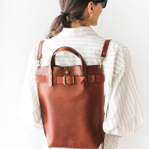 Brown Leather Backpack