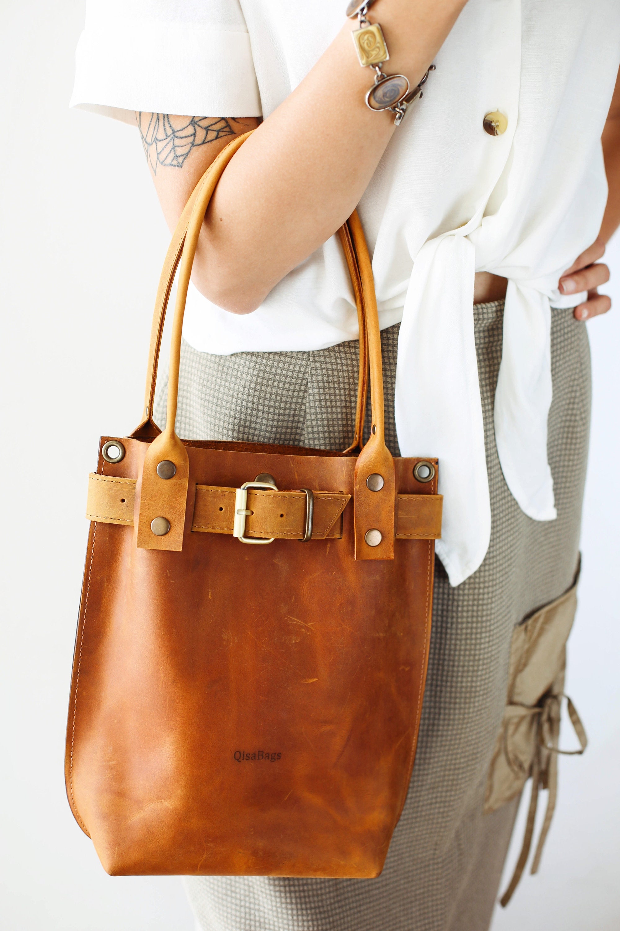 Leather Handbag Leather Shoulder Bag Brown Leather Tote | Etsy