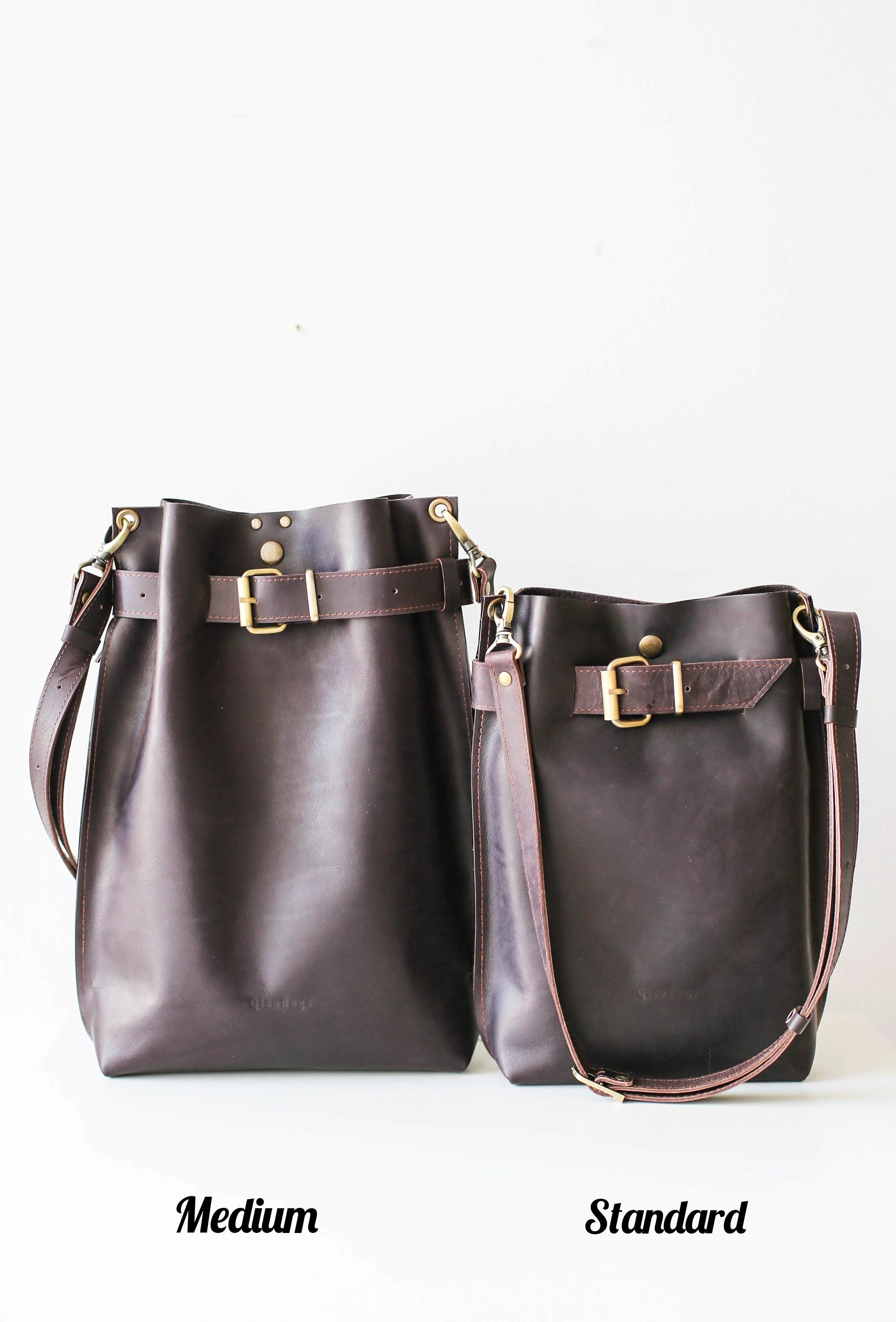 dark brown leather backpack womens