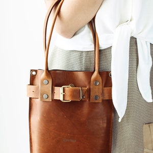 Brown Leather Bag, Leather Handbag, Leather Crossbody Bag, Leather Shoulder Bag, Brown Handbag, Bucket Bag image 4