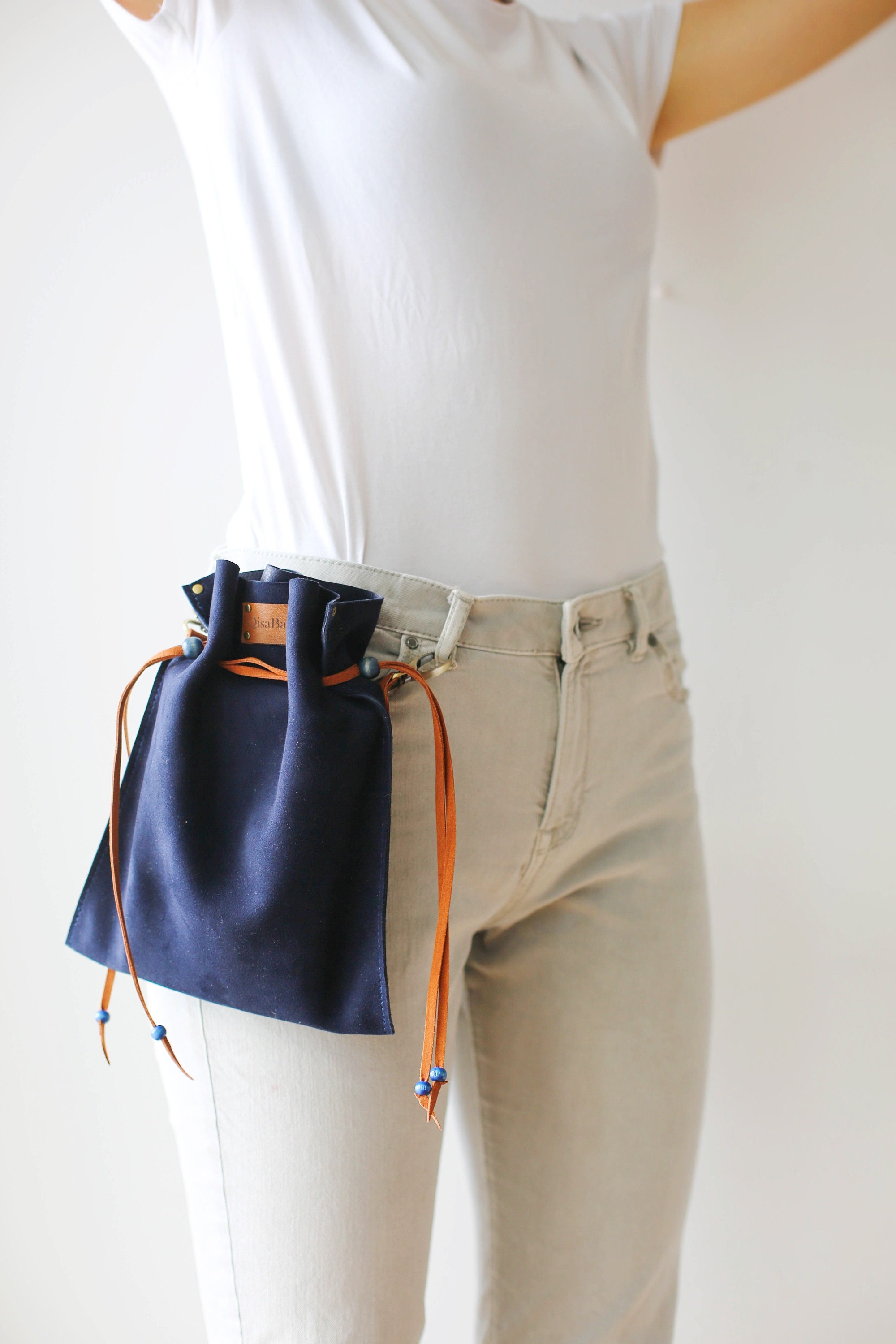 Blue Leather Bag Blue Waist Bag Leather Fanny Pack Blue Etsy UK