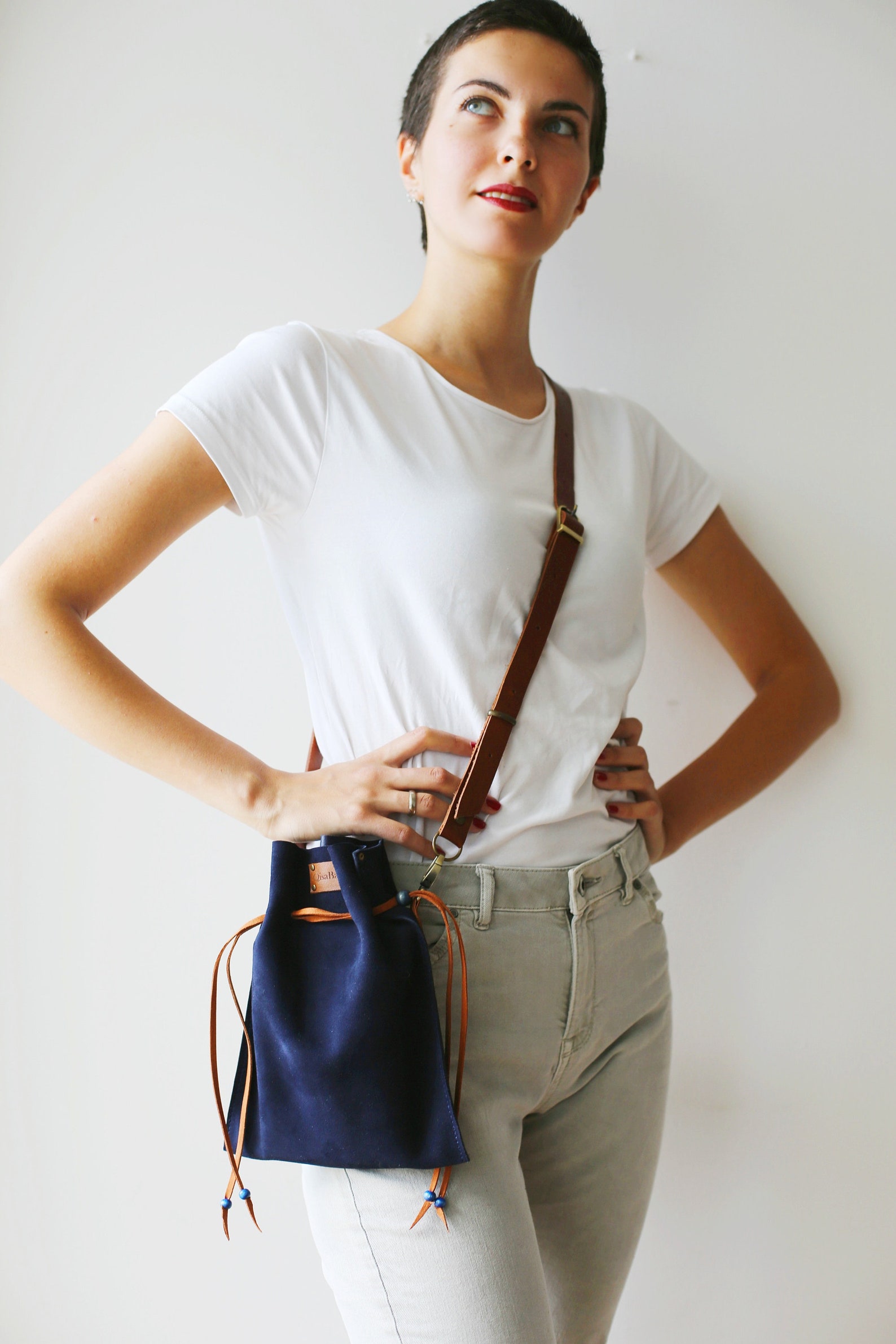 Blue Leather Bag Blue Waist Bag Leather Fanny Pack Blue Etsy UK