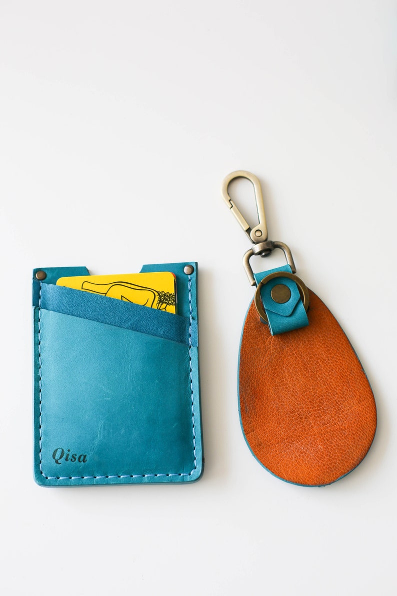 Leather Card Holder and Keychain