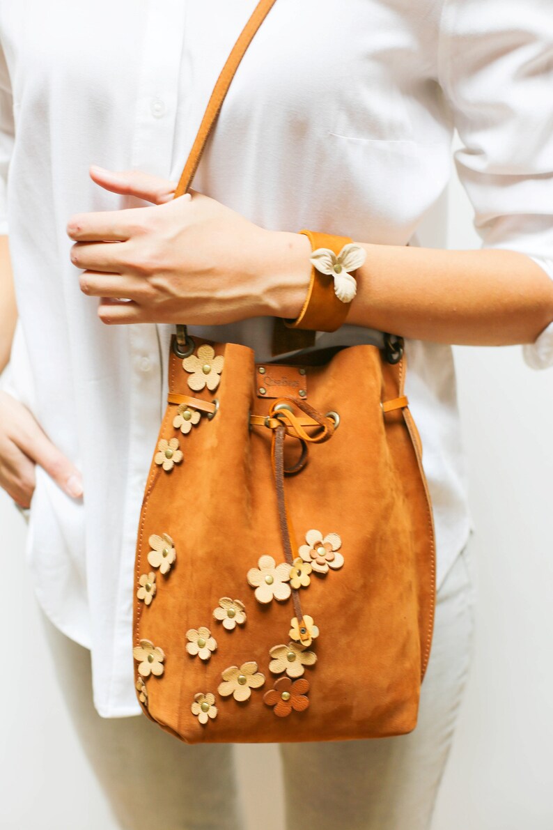 Boho Leather Bag Suede Bag Brown Leather Crossbody Bag Etsy