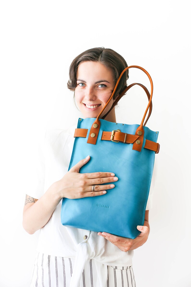 Leather Tote Leather Handbag Leather Shoulder Bag Large Etsy