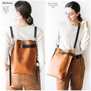 Leather Handbags, Leather Crossbody Bag, Leather Bags, Convertible Backpack, Brown Bag, Minimal Style image 5