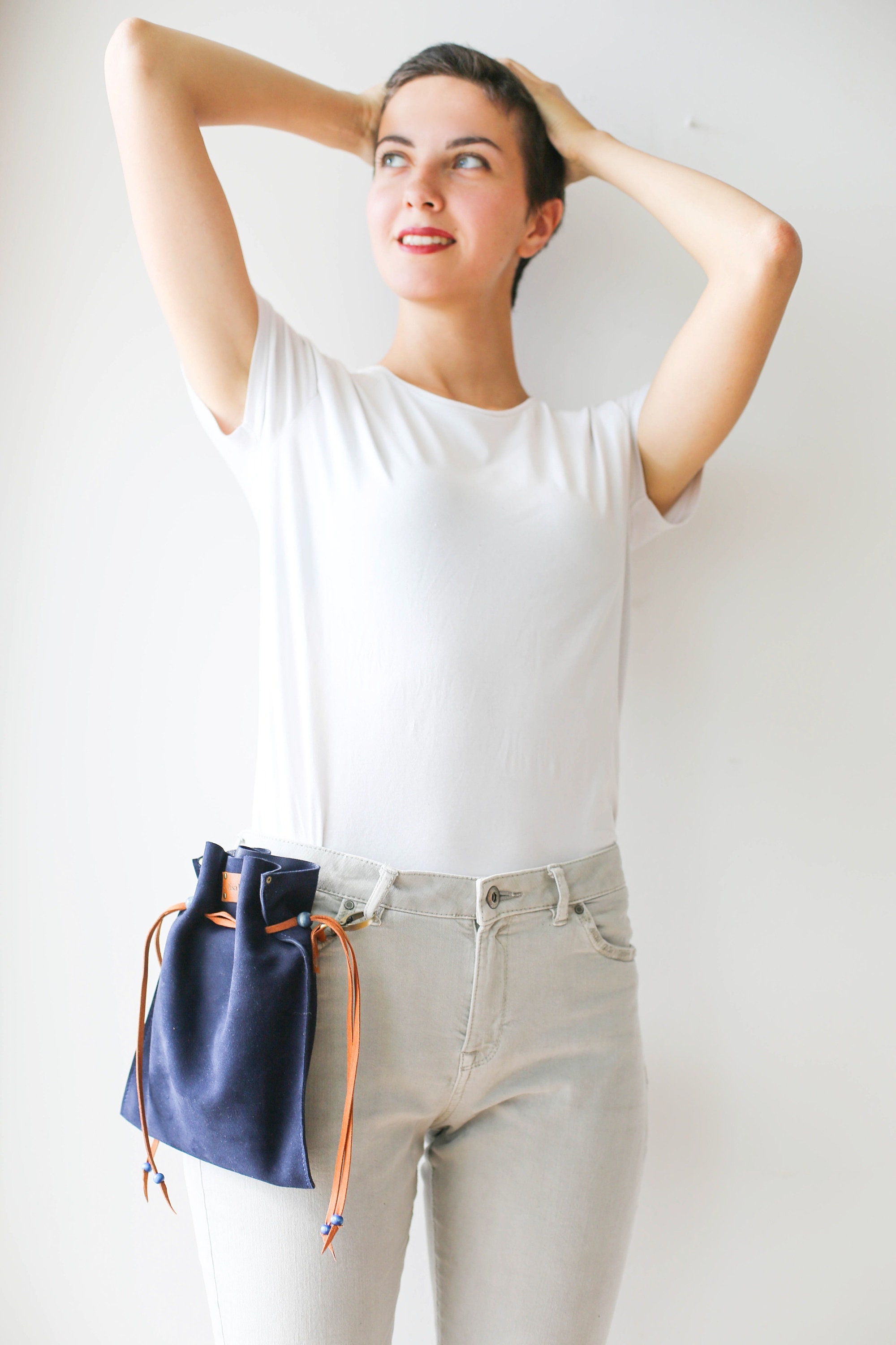 Blue Leather Bag Blue Waist Bag Leather Fanny Pack Blue Etsy UK