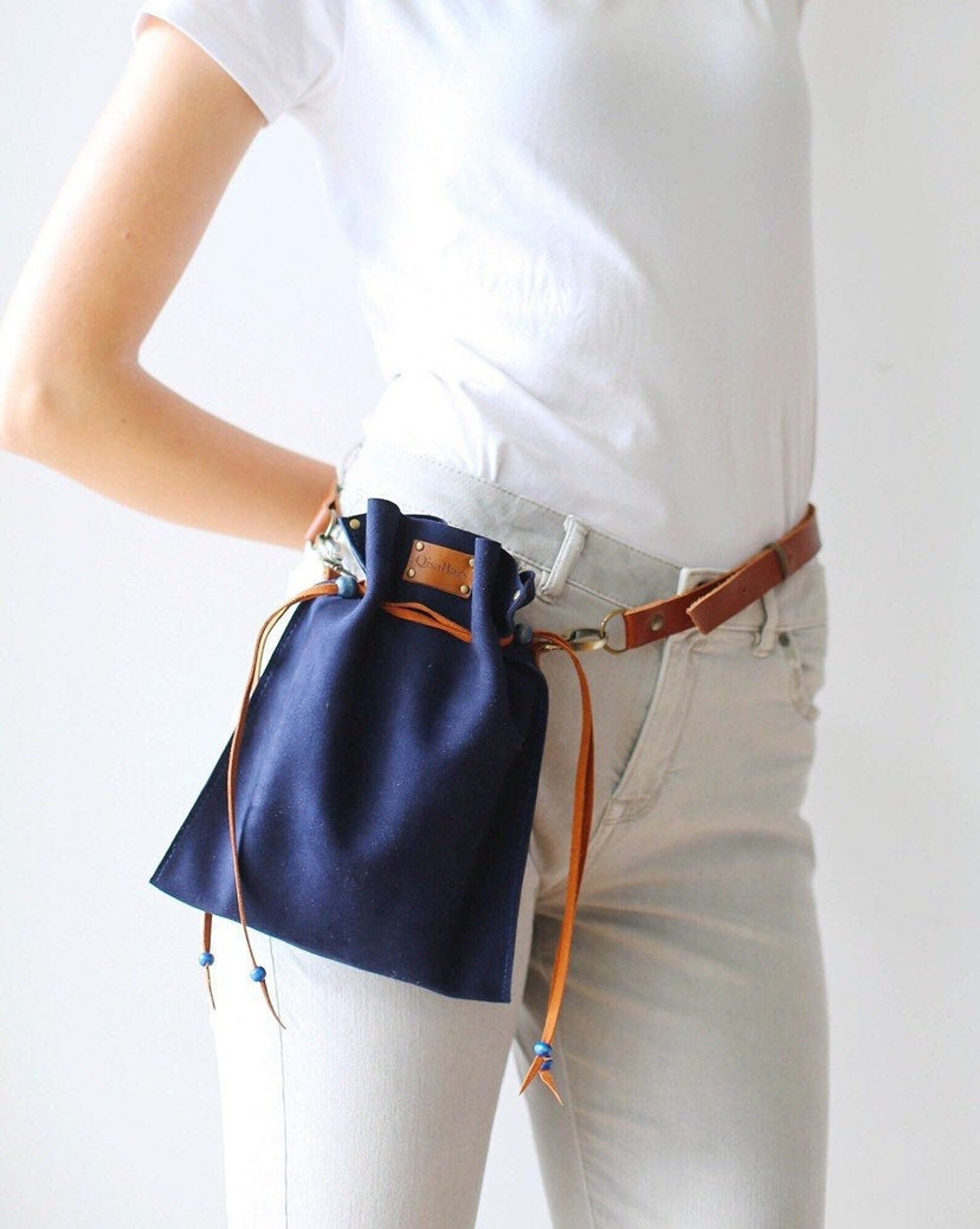 Blue Leather Bag Blue Waist Bag Leather Fanny Pack Blue Etsy UK