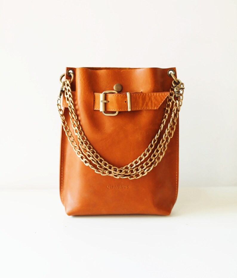 Bags and Purses Small Leather Bag Bag With Chain Leather Etsy