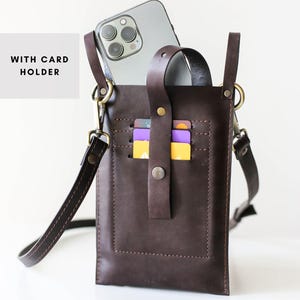 iPhone 16 Case, Leder Handytasche, kleine Leder Crossbody Bag für Handy, Weihnachtsgeschenk für sie, Leder Handytasche Kreditkartenetui