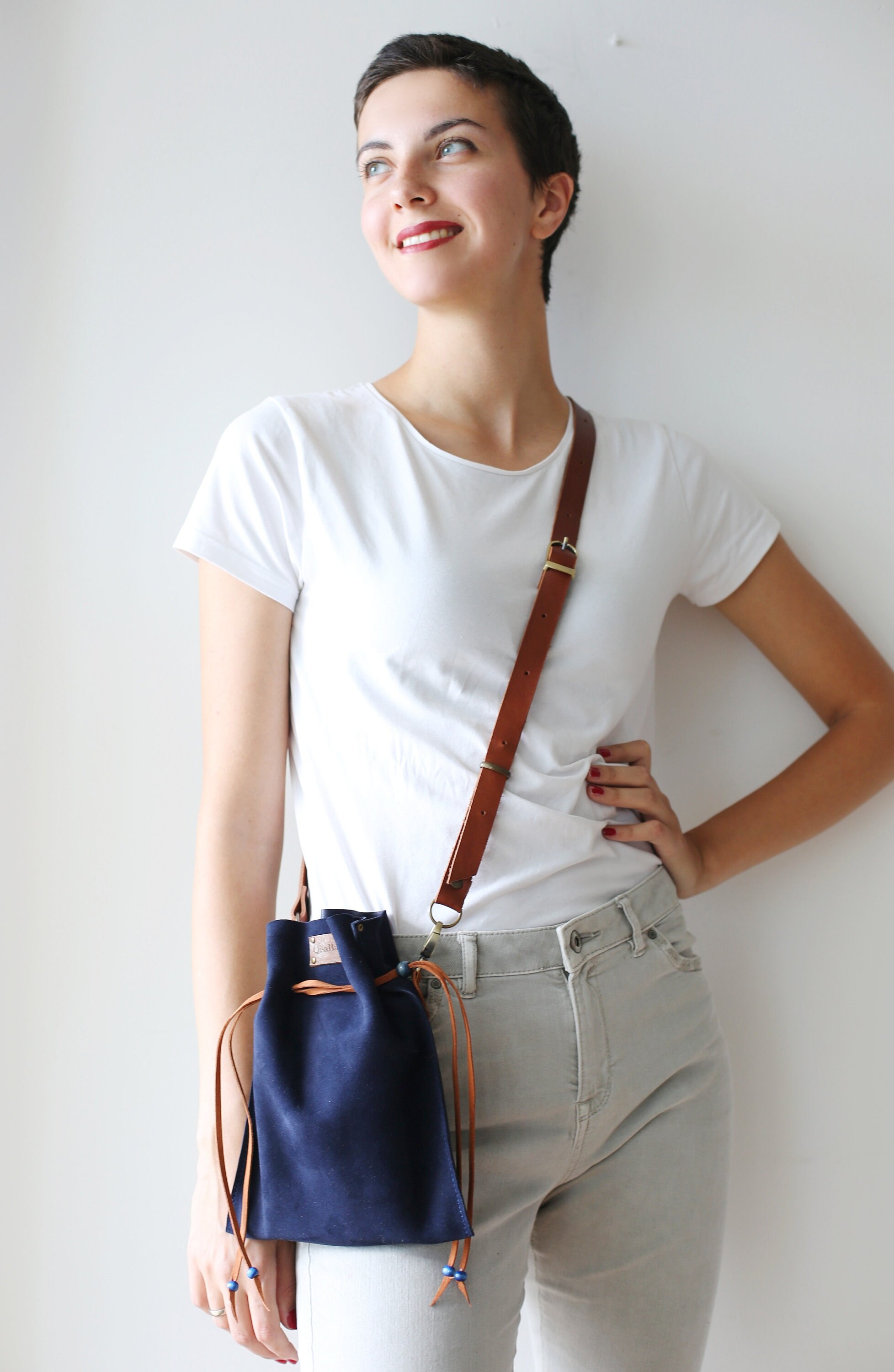 Blue Leather Bag Blue Waist Bag Leather Fanny Pack Blue Etsy UK