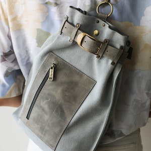 Leather Sling Backpack Purse