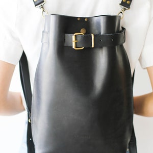 Black Leather Laptop Bag for women