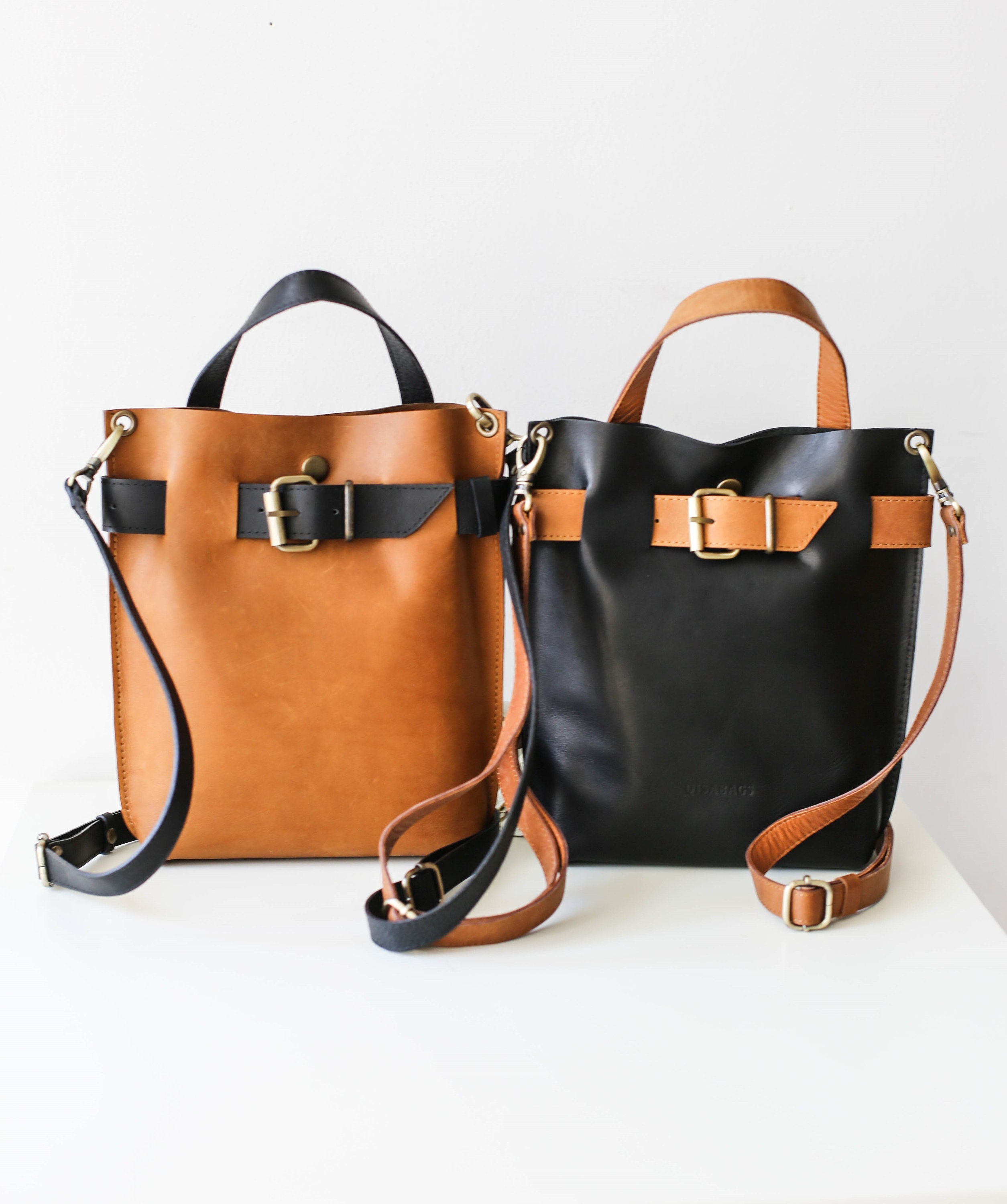 Leather Bucket Bags  Designer Bucket Bag - Qisabags