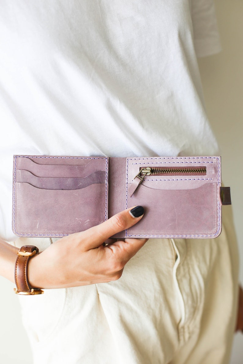 women's bifold leather wallet