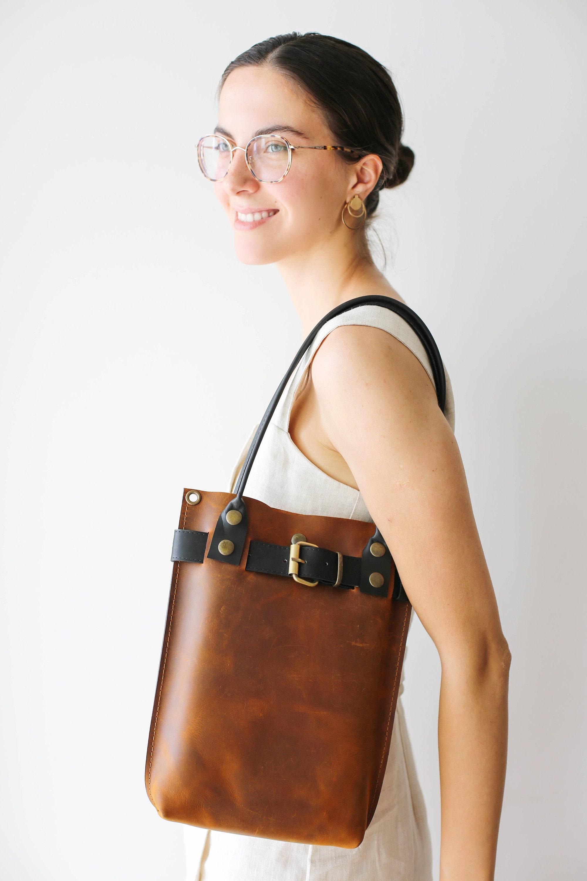 Vintage Handbag Leather Shoulder Bag Small Leather Handbag | Etsy