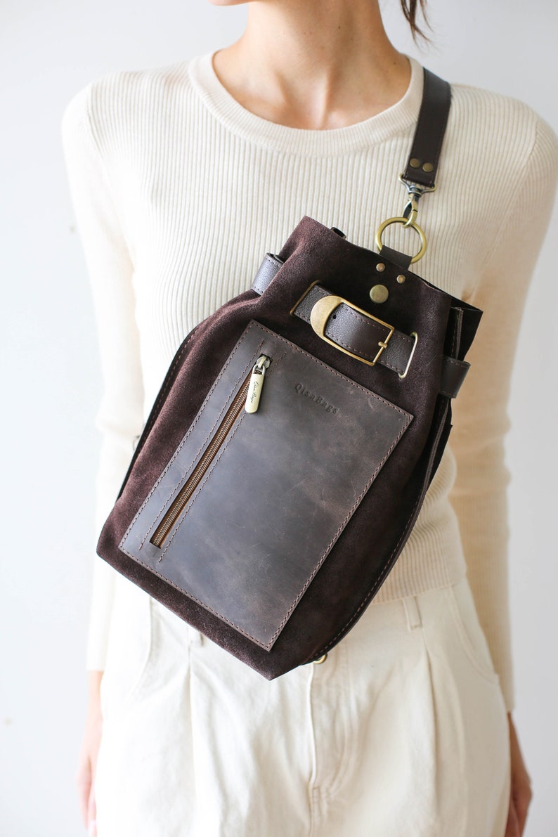 Suede Leather Sling Bag for women