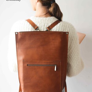 Convertible leather backpack purse