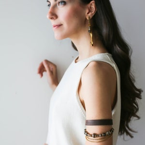 Women's Upper Arm Bracelet, Leather Jewelry, Charm Bracelet, Bohemian Arm Bracelets, Gift for Her, Summer Jewelry, Leather Bracelet image 4