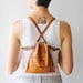 Mini Backpack, Small Backpack, Mini Backpack purse, Brown Leather Backpack, Convertible Crossbody Backpack