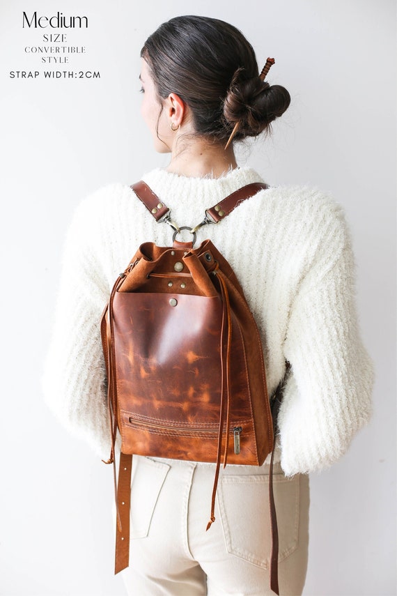 Leather Backpack Cognac 