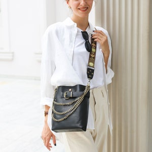 black leather crossbody purse