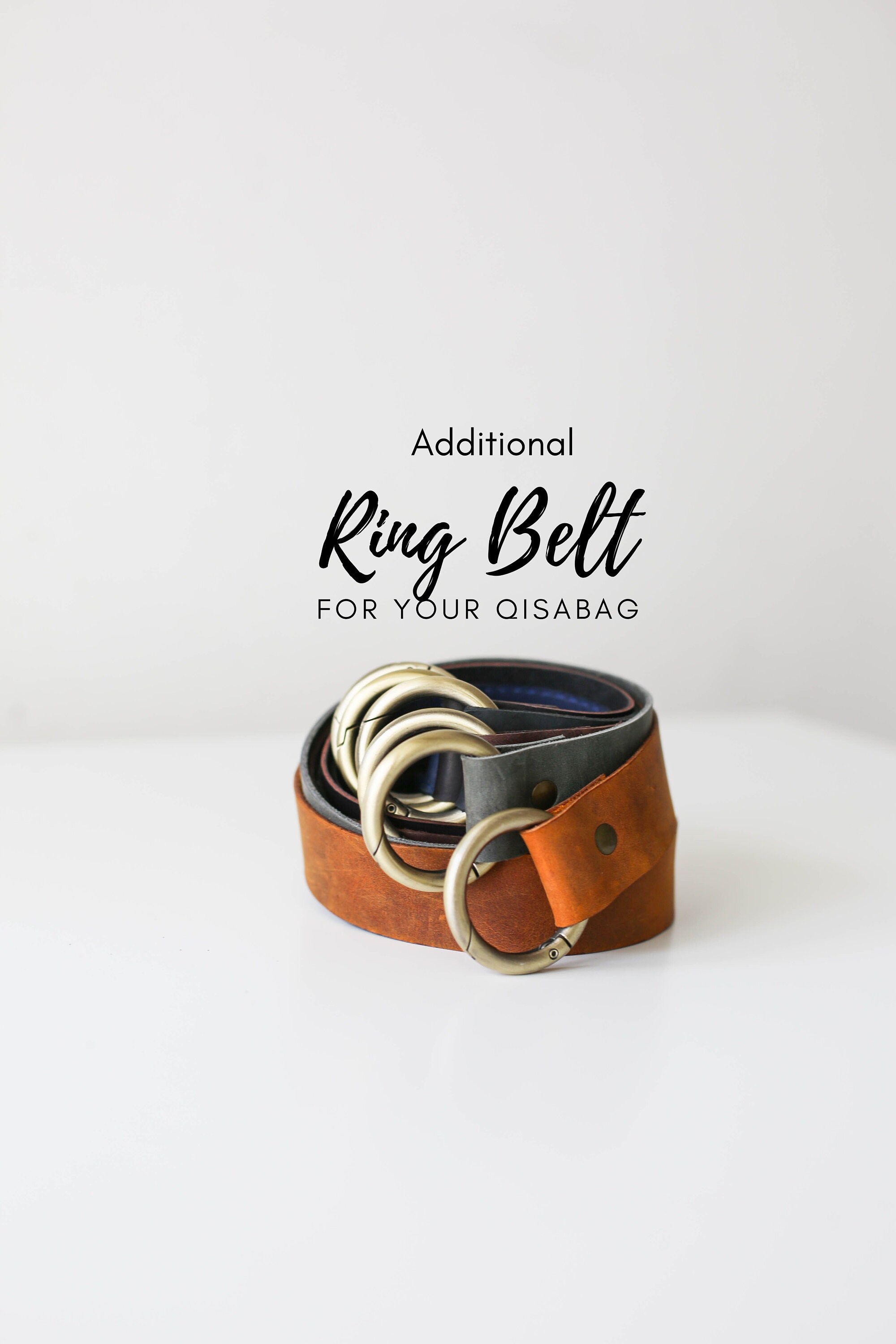 Additional Front Leather Ring Belt With Short Chain for