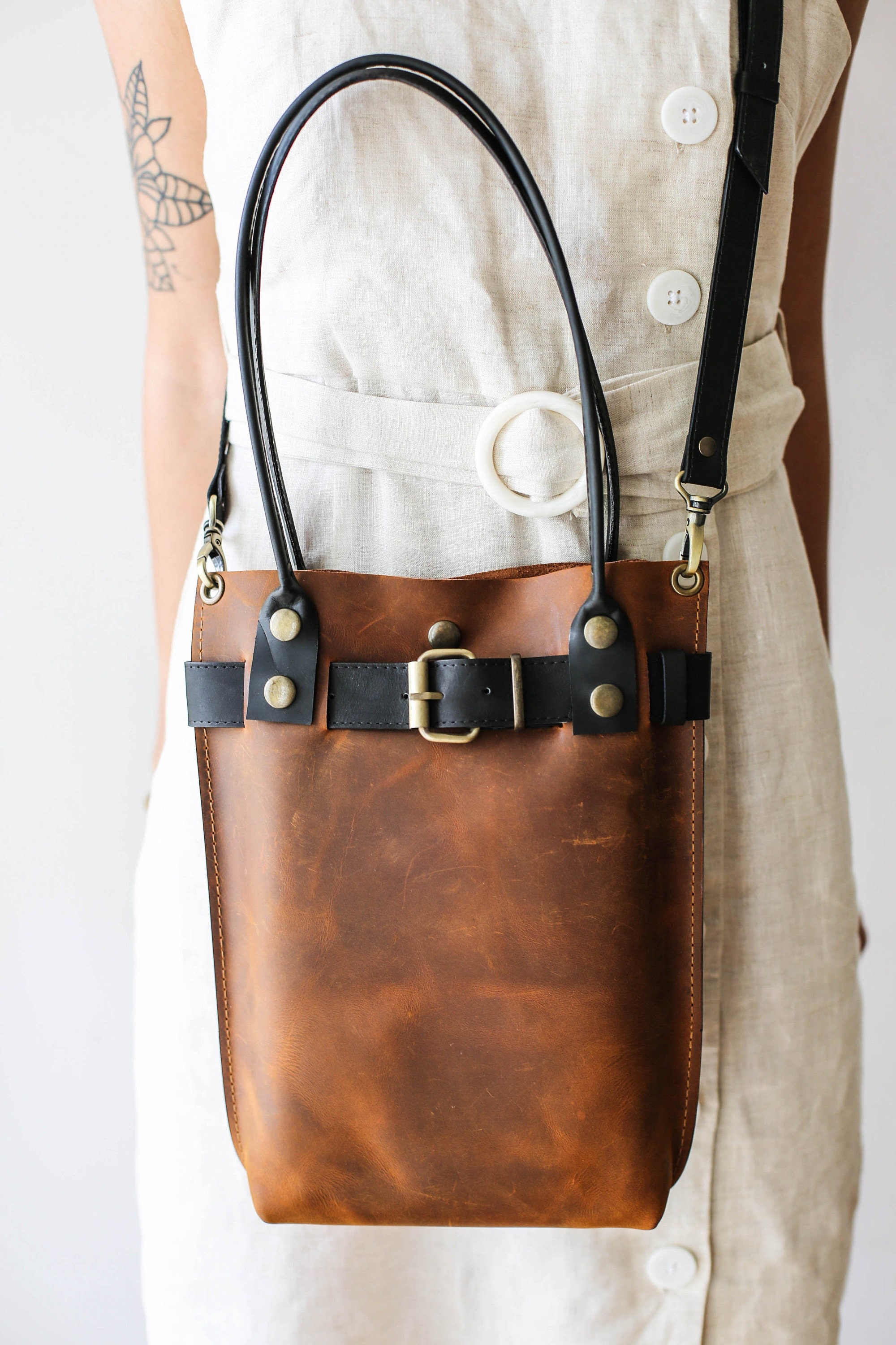 Vintage Handbag Leather Shoulder Bag Small Leather Handbag | Etsy
