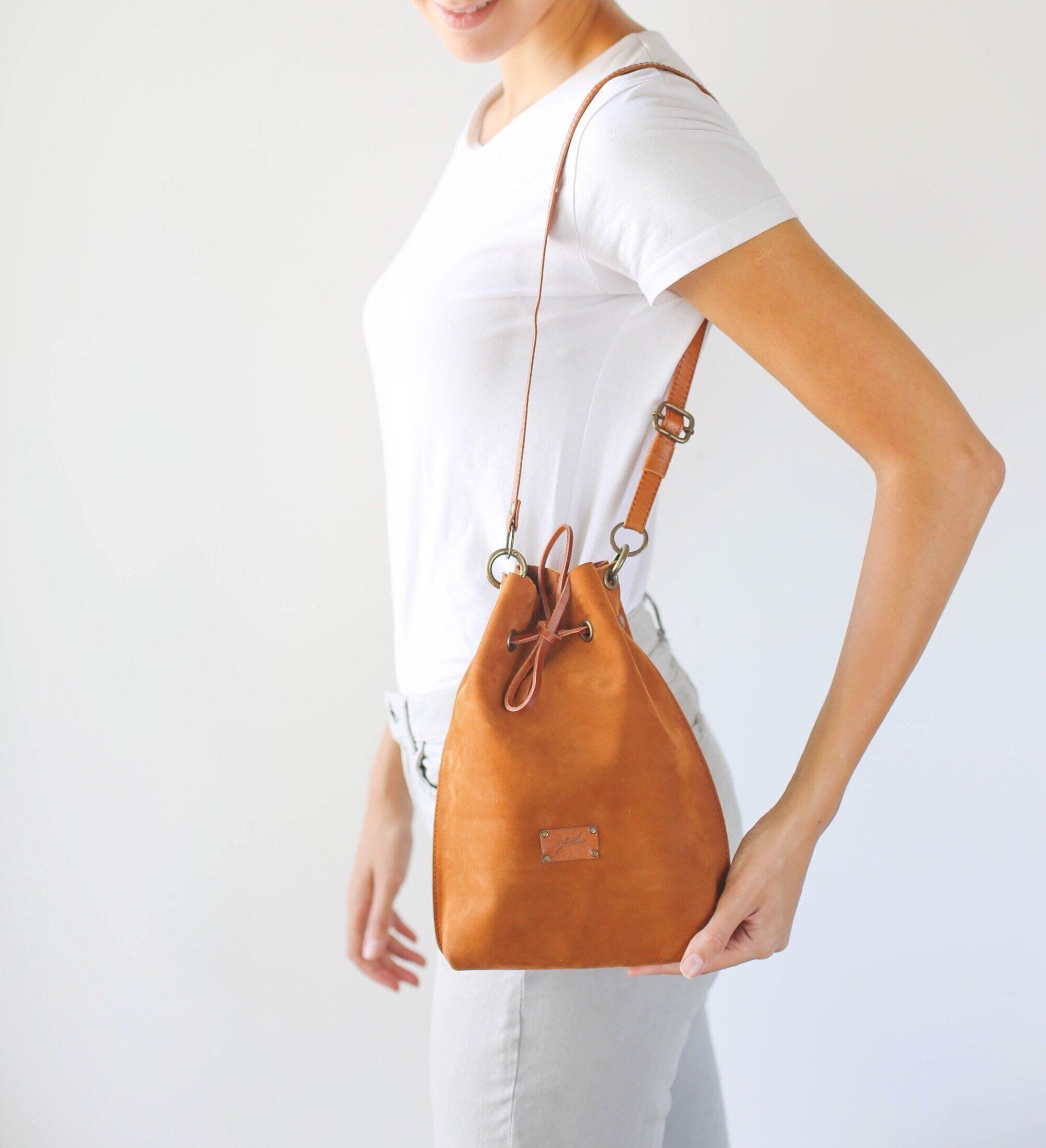 Strathberry Leather Bucket Bag - Brown Bucket Bags, Handbags - STRAT21289