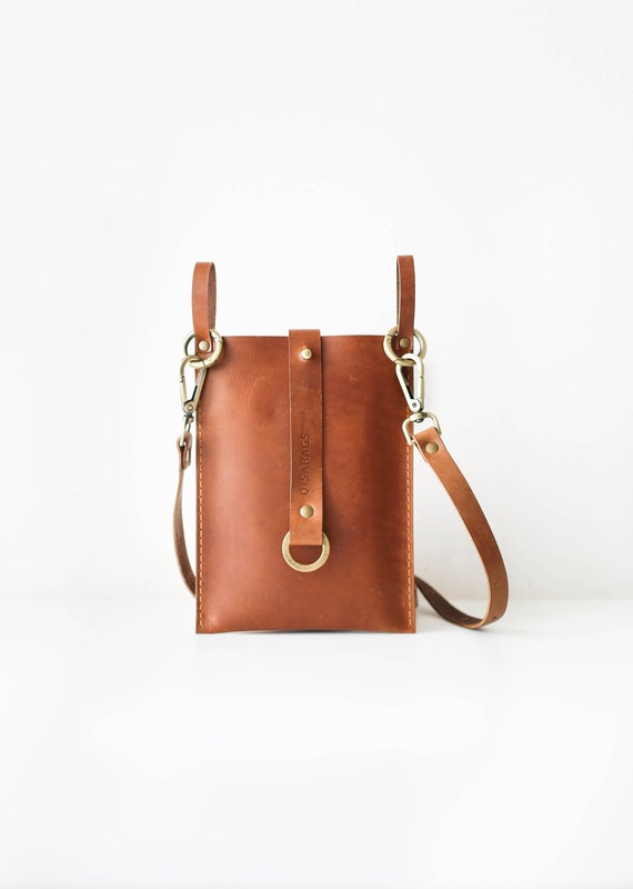 Brown Leather Case Crossbody Case for iPhone Case for Phone 