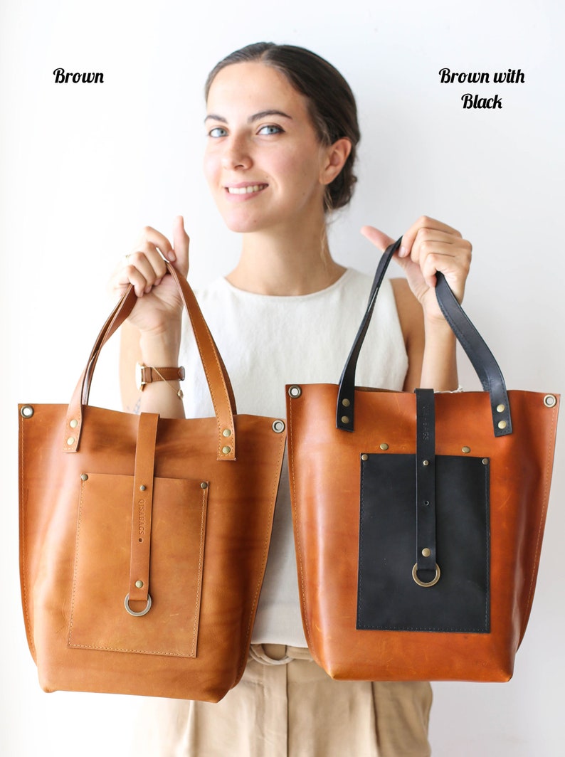 Leather Totes Tote Bags Bags and Purses Brown Leather Tote Etsy