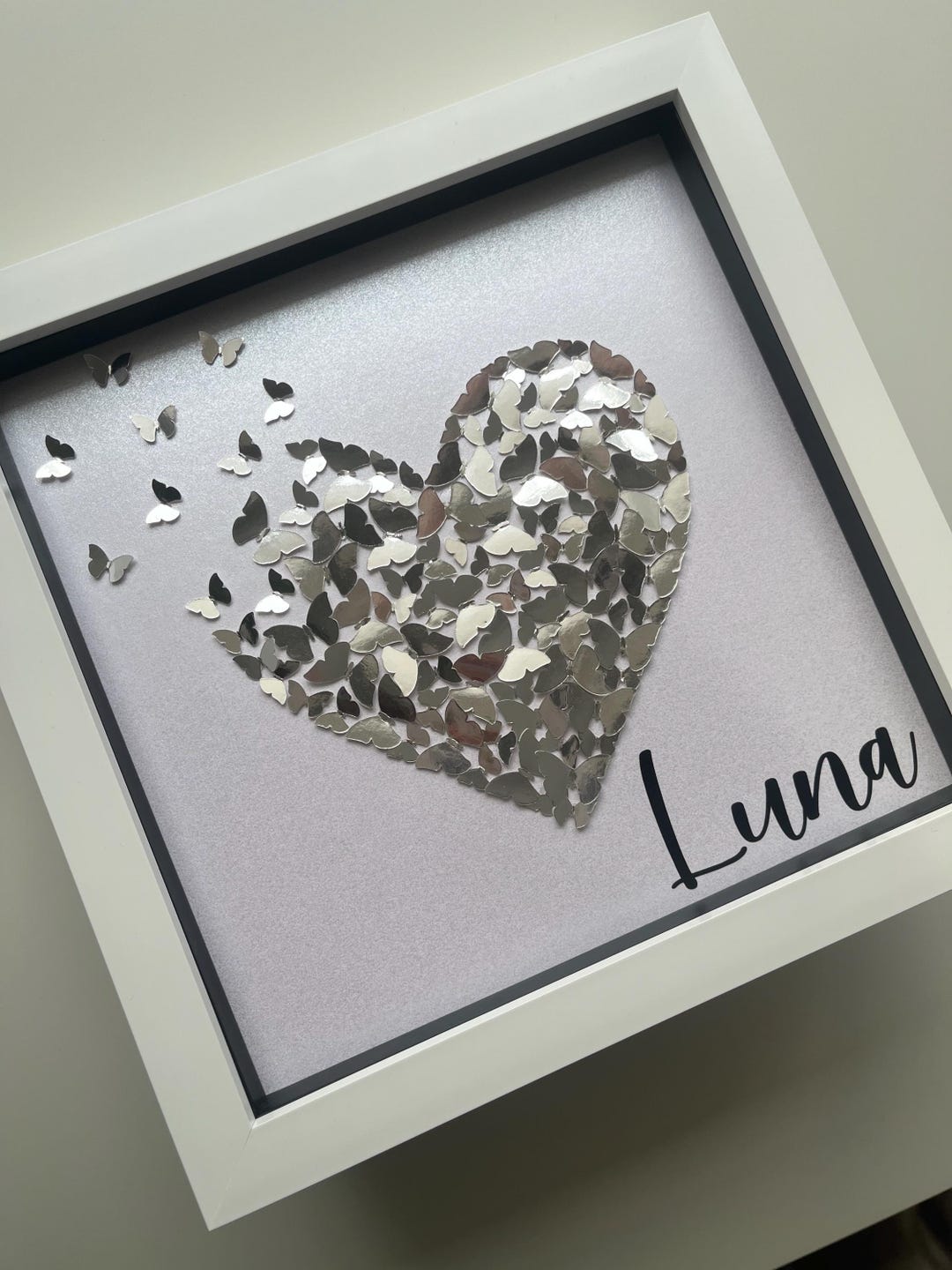 3D Butterfly Heart Box Frame, Butterflies, Heart Frame, Butterfly ...