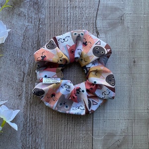 Cat Print Scrunchies, JUMBO Skull Hair Tyes, Fun Hair Ties, Scrunchy, Large Sized Scrunchie, Colourful Cats