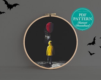 Counted Cross Stitch Pattern - Spooky Pattern, Horror Art, Horror Cross Stitch, Gothic, DIY Cross Stitch, Horror Decor