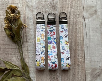 6” Handmade Faux Leather Wristlet | Vegan Leather Keychain | Key Fob Holder | Stylish Vegan Key Fob Holder | Monster Lanyard for Keys | Poke