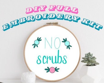 Full Embroidery Kit - DIY Embroidery, Beginner Hoop Art Craft, Stress Relief Fibre Art, Subversive Wall Art