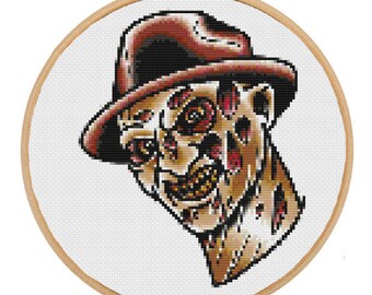 Freddie Kruger-Nightmare on Elm Street Counted Cross Stitch Kit Horror