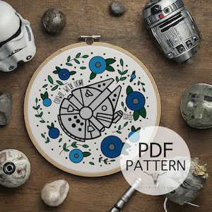 Embroidery Pattern - Full Stitch Guide Embroidery, Fiber Art, Wall Hanging, DIY Stitch, Star Art, Space Art, Stitch Guide, Trilogy