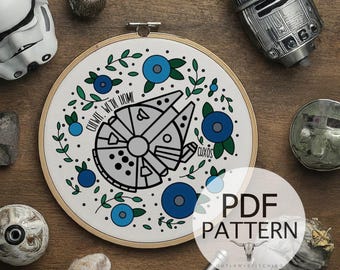 Embroidery PDF Pattern - Full Stitch Guide Embroidery, Fiber Art, Wall Hanging, DIY Stitch, Star Art, Space Art, Stitch Guide, Trilogy