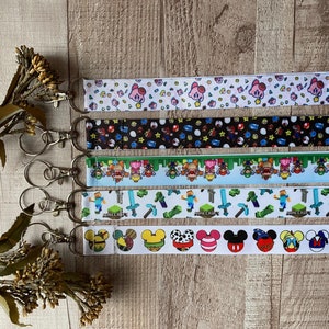 Tour de cou de 18 pouces avec motif dessin animé amusant, tour de cou, porte-clés, porte-carte d'identité, tour de cou gros-grain