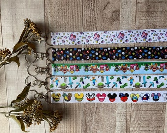 Fun Cartoon Pattern 18” Lanyard, Neck Lanyard, Keychain, ID holder, Grosgrain Lanyard