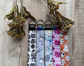 6” Handmade Faux Leather Wristlet | Vegan Leather Keychain | Key Fob Holder | Stylish Vegan Key Fob Holder | Lanyard for Keys, ID Tag Wallet